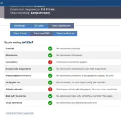 Darmowe sprawdzenie VIN na historiapojazdu.gov.pl. Raport autoDNA pokazuje uszkodzenie pojazdu i odnotowaną szkodę całkowitą.