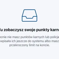 Ikona szuflady i tekst: "Tu zobaczysz swoje punkty karne". Informacja, że punkty karne kasują się po pewnym czasie, lub gdy policja ich nie wpisała.