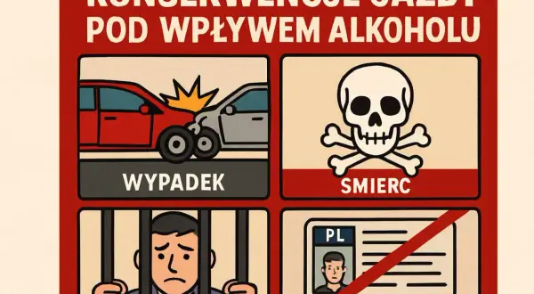 Konsekwencje jazdy pod wpływem alkoholu: wypadek, śmierć, więzienie, utrata prawa jazdy. Sprawdź, od ilu promili zabierają prawo jazdy.